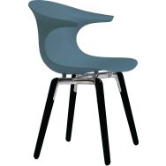 Chaise Loop pied hêtre teinté noir coque polypropylène Infiniti