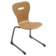 Chaise Luge acier coque Feria hêtre naturel - gris argent