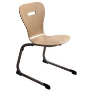 Chaise Luge alu coque Feria hêtre naturel - gris argent