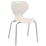 Chaise Mahia2 4 pieds acier piètement gris 9006 Taille 6 coque blanche