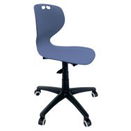 Chaise Mahia2 informatique pied nylon avec patins et roulettes coque bleue