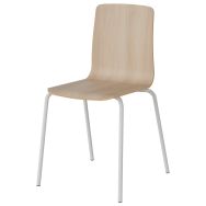 Chaise Malibu 4 pieds - T6 coque acacia lakeland 1277 piètement acier blanc 9016