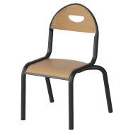 Chaise Malibu assise/dossier hêtre - 4 pieds acier - Manutan Expert