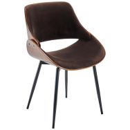 Chaise Mannix Velours marron