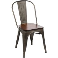 Chaise Mill structure métal - assise bois