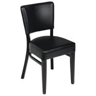 Chaise Odeon structure hêtre massif - ass/dossier tissu PVC -noir