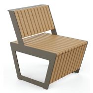 Chaise RIGA lames bois/acier taupe 7006