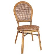 Chaise Savannah structure alu bois - assise et dossier wicker naturel