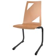 Chaise Sofia AST - T6 coque Moda bois naturel - noir sablé