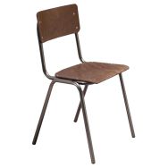 Chaise Susy structure métal - assise et dossier bois