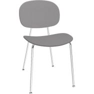 Chaise Tondina chromée, assise dos simili cuir Infiniti