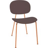 Chaise Tondina cuivrée, assise et dos simili cuir Infiniti