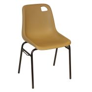 Chaise Vanéa coque Beige M2 4 pieds accrochable Gris martelé