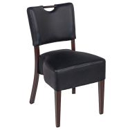 Chaise Vérone pieds wengé ALU enduit PVC noir