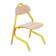 Chaise aluminium TEMPO appui sur table T5 piétement jaune