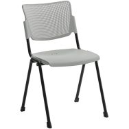 Chaise campus à 4 pieds polypropylène pour visiteur - Gris