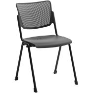Chaise campus à 4 pieds polypropylène pour visiteur - Noir