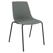 Chaise coque Ara Gris moyen pied métal noir