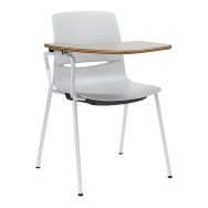 Chaise coque Limelite empilable sur patins grande tablette à droite