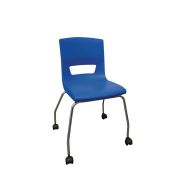 Chaise coque polypropylène 4 pieds à roulettes - Postura+
