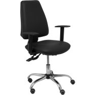 Chaise de bureau Elche S 24 horas cuir noir