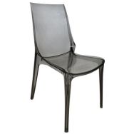 Chaise de restauration reconditionnée transparente grise