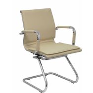 Chaise de réunion Yeste en similicuir - crème