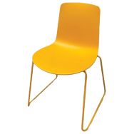 Chaise de réunion reconditionnée jaune 54x50x78