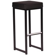 Chaise haute Kubo Bar Noir assise simili cuir