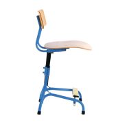 Chaise hauteur réglable Hergon pour le collège - Piètement bleu