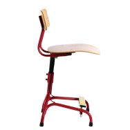 Chaise hauteur réglable Hergon pour le collège - Piètement rouge
