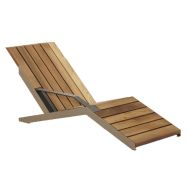 Chaise longue ARES bois/acier taupe 7006