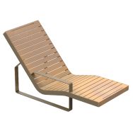 Chaise longue PIRO 1 place accoudoir droit bois/acier taupe 7006