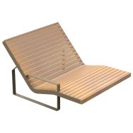 Chaise longue PIRO 2 places accoudoir droit bois/acier taupe 7006