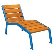 Chaise longue Silaos 1 place acier et bois - Procity