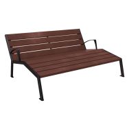 Chaise longue Silaos 3P accoudoirs acier/plastique recyclé - Procity