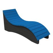 Chaise longue Wavy 1 place lattes bleues/structure noire