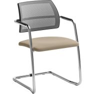 Chaise luge écocuir avec dossier résille pour visiteur - Quadrifoglio