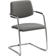 Chaise luge pour visiteur et collectivités en écocuir - Gris