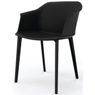 Chaise multiusage en polypropylène recyclé Scott - Noir
