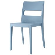 Chaise plastique recyclé SAI Go Green Scab 4 pieds bleu clair