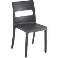 Chaise polypropylène 4 pieds SAI coloris anthracite