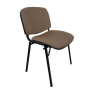 Chaise reconditionnée - Tissu taupe - Structure noire