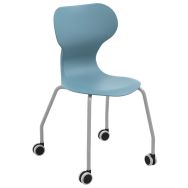 Chaise recyclée sur roulettes  Mia Castors  T6 bleu
