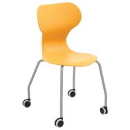 Chaise recyclée Mia Castors coque en polypropylène roulettes-Mirplay School