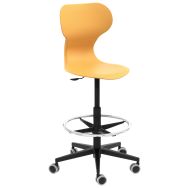 Chaise recyclée  haute MIA pivotante réglable roulettes ocre-MIRPLAY School