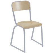 Chaise scolaire Atlas piétement renforcé T6 gris RAL 9006