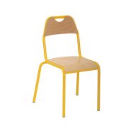 Chaise scolaire Etude 4 pieds T6 piètement Jaune