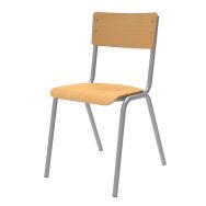 Chaise scolaire Forum 4 pieds T6 l'unité 9006 gris