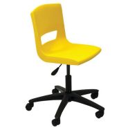 Chaise technique sur roulettes coque polypropylène Postura+ coloris jaune